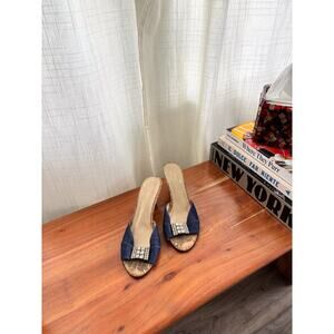 Y2K J. Renee Embellished Denim Heels Size 7.5